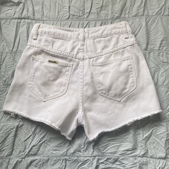 Rolla’s Original Cut Off High Waist Denim Jean Shorts White 25 - Picture 3 of 16